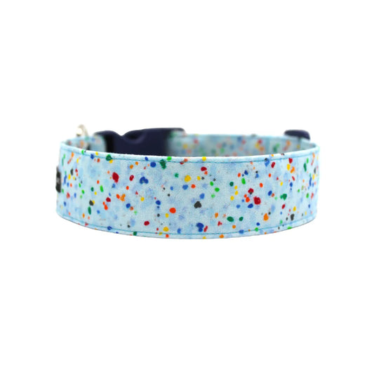 Mod Style Blue Confetti Collar